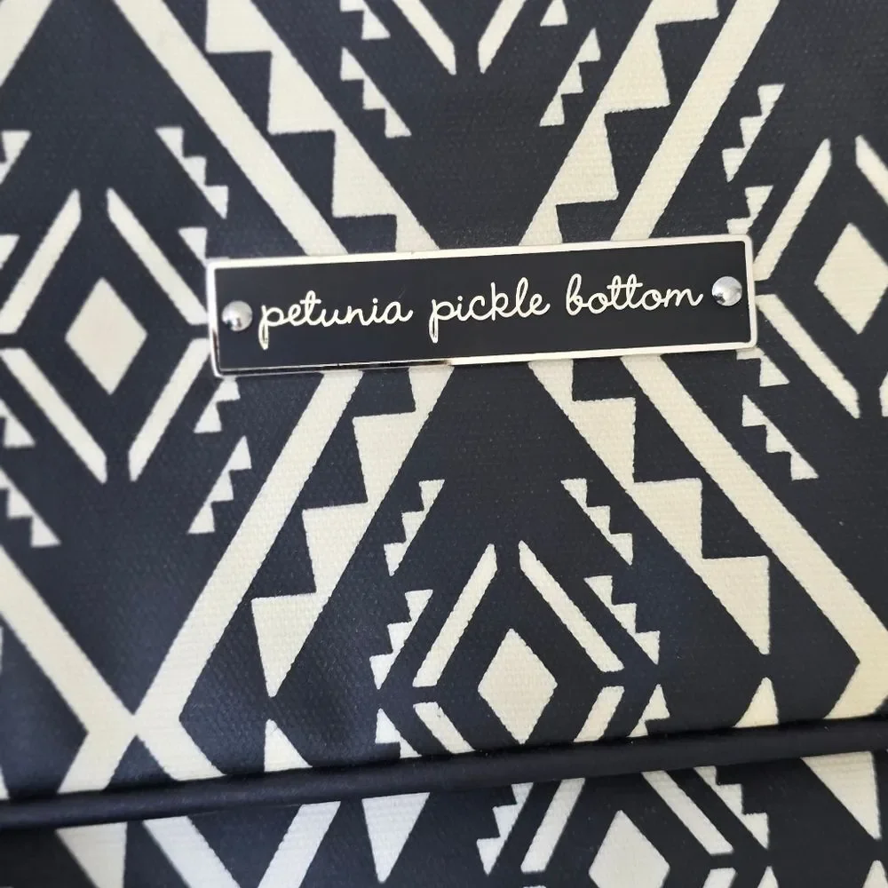 Petunia Pickle bottom diaper bag, geometric design, backpack & shoulder straps